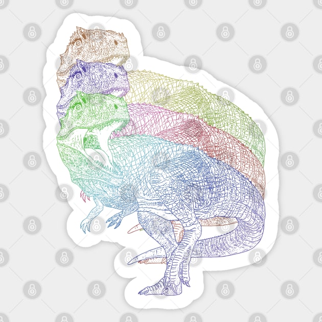 Giganotosaurus Neon Sticker by March90